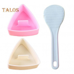 2tk riisipallivormi komplekt, lihtne lahti v&otilde;etav riisivormi komplekt, kolmnurkne sushivalmistaja, pressitud mittekleepuv onigiri vorm koos lusikaga laste l&otilde;unas&ouml;&ouml;giks. Bento kodus isetegemine 1 Set