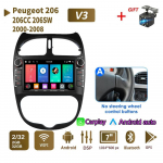 Autoraadio multimeediumipleier PEUGEOT 206 206CC 206SW 2000-2008 2 Din Android Carplay GPS Autoradio 2+32GB jaoks 2+32GB,A must