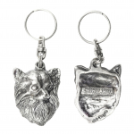 Chihuahua long-haired - Silver-plated dog pendant, handbag decoration, backpack pendant by Art-Dog brand