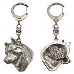 Siberian Husky, Chukcha - Silver-plated key ring with a dog in a gift box, handbag decoration, backpack pendant by Art-Dog brand h&otilde;be
