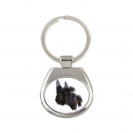 Scottish terrier, Aberdeen Terrier, Scottie, Aberdeenie - geometric keychain with a photo and the inscription Art-Dog