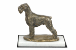 Schnauzer I - dog figurine, statue on white marble, trophy for Art-Dog dog show exhibition