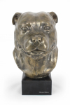 Staffordshire Bull Terrier, Staffy - dog bust, large statue, dog's head on stone base, decoration for office by Art-Dog brand