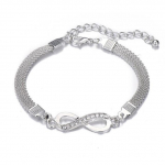 Rhinestone Infinity K&auml;ev&otilde;ru Meeste Naiste Ehted 8 numbriga ripats Charm Blange paari k&auml;ev&otilde;rud v&auml;ljavalitu s&otilde;brale naiste kingitused 18cm