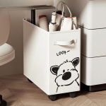 under Desk Utility Cart Mobile Shelf Space Saving Oxford Cloth Storage Basket Rolling