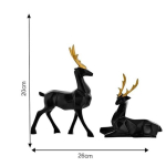 Paar komplekt 2 hirvekuju Vastu figuuriks kodu kaunistamiseks kontorisse elutuppa dekoratiivne skulptuur black