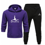 Klassikaline Vabaaja Komplekt 2024 S&uuml;gis Uus Sport Personaliseeritud Mustriga Tr&uuml;kitud Kapuutsiga Dressipluusikomplekt 3XL lilla
