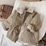 Baby Boys Khaki lambavillasegu Parkas mantel S&uuml;gistalvemantlid Karusnahast jakid T&uuml;drukutele Armas soe jakk Laste Lumekost&uuml;&uuml;m Mood 140