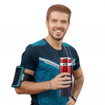 1000ml Isoleeritud Termopudel K&auml;epidemega Roostevaba Teras Vesi Tee Kohv punane