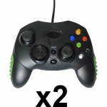 Lot 2 Manettes Noires Vibrantes pour Xbox - EAXUS - X-CONTROLLER - Filaire - Blister - Gamepad