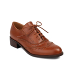 Uued Naiste Oxfords Kingad Kevadeks/S&uuml;giseks Naisele PU Nahast Brogues Vintage Paeladega Mokassiinid Vabaaja K&auml;sit&ouml;&ouml; Must Valge T&uuml;drukute Kingad 7.5 brown