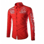 Uus S&uuml;gis- ja Talvine Meeste S&auml;rk Tr&uuml;kiga vabaaja pikkade varrukatega s&auml;rk M punane