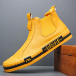 Uued meeste nahast saapad Korea trend Mugavad meeste kingad Briti mood Meeste k&otilde;rge s&auml;&auml;rega tossud Uued mokassiinid Mehed 38 kollane