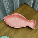 Prantsuse Lahe V&auml;rvi Keraamiline Kala Taldrik, K&ouml;&ouml;givilja K&otilde;rge V&auml;limusega K&otilde;rgekvaliteetsed K&uuml;psetusn&otilde;ud, Lauan&otilde;ud Koduseks Kasutamiseks Kausid 10 Inches