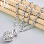 925 Sterling Silver Romantiline s&uuml;damekujuline kaelakee Mood Pulmaehted 50CM