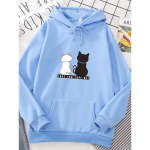 T&auml;navar&otilde;ivad Pusad Mood Naiste Pusa s&uuml;gistalvine pikkade varrukatega Harajuku kapuutsiga kampsun Korea multifilm kass sudadera mujer S
