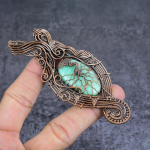 Natural Chrysoprase Gemstone Copper Wire Wrap Jewelry Pendant 3.94 r5q92