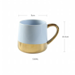 Euroopa luksuslik kuldse k&auml;epidemega kohvikruus Keraamiline kohv Tee Piim Joogin&otilde;ud Kruusid, Portselankruusid Personality Coffee Cup