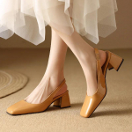 Elegantsed slingback sandaalid naistele suvekingad roosad mustad nahast keskmised kontsad pumbad kinnise ninaga kontoripidu kingad naistele suur suurus 45 34