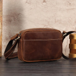 Premium Sense Niche Crossbody kott Meeste t&auml;isnahast &otilde;lakott Meeste kott Ehtne nahk Retro Crossbody kott Messenger kott Mehed pruun