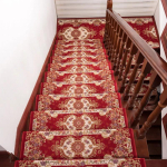 WTEMPO Vintage Euroopa stiilis trepikarpvaip &Uuml;hev&auml;rviline Kodune Kleepuv Isekleepuv Libisemiskindel Trepivaip Astmepadi 30*85cm punane