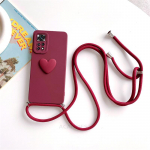 Note11s Crossbody Lanyard Love Heart &uuml;mbris Xiaomi Redmi Note 11 12 Pro jaoks 4g 5g 10 9 8 7 10s 9s 11pro 10pro juhtme silikoonkate Redmi Note 8 Pro