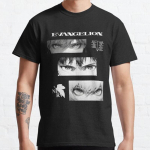 Suvised Meeste Mood vabaaja s&auml;rgid L&uuml;hikeste varrukatega Neoon Genesis Evangelion Mustad Tees Suured T-s&auml;rgid S sinine