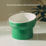 &Uuml;mberminekuvastane k&otilde;rgejalaline keraamiline kassi- ja koerakauss kaldus kaelakaitsega High-legged Ceramic Bowl