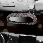 Rhinestone'ist l&auml;ikiv auto tahavaatepeegli sisekujundus autode interj&ouml;&ouml;ri aksessuaarid naistele Bling rhinestone'ist tahavaatepeegel, kristallist teemant pruun