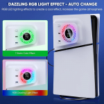 RGB esikate jahutusavaga Playstation 5 &otilde;hukese plaadi digitaalv&auml;ljaande PS5 &otilde;hukese kaanega naha esipaneelide jaoks For PS5 Slim