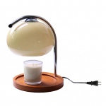 K&uuml;&uuml;nlasoojendaja lamp Puidust hammas, raudstatiiv, klaasist lambivari, dekoratiivne retro k&uuml;&uuml;nlasulatuslamp beež