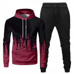 Meeste kapuutsiga spordidress, Unisex, kaheosalised jooksuriided, pikkade varrukatega pulloverid, pusad ja dressip&uuml;ksid L
