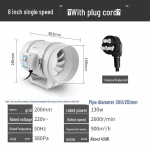 Ringikujulise diagonaalse vooluga v&auml;ljat&otilde;mbeventilaator &ndash; vaikne aksiaalne ventilatsioon vannitoa ja k&ouml;&ouml;gi jaoks 8 inch 200MM single speed