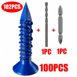 3/16 v&otilde;i 1/4 Betoonikruviankur Sinised Lamepeaga Kruvid M&uuml;&uuml;ritise Telliskivi Plokk Tsement Krohv (Karbig puuriga)