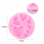 Loving Heart Shape Silikoon Fondant Vorm DIY V&auml;rviline Sweet Heart kommipasta koogi kaunistamise t&ouml;&ouml;riist roosa