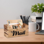 Puidust postihoidja hoiukast lauapealne postkast, k&auml;sitsi valmistatud talumaja jaoks dekoratiivne maal&auml;hedane mitmeotstarbeline