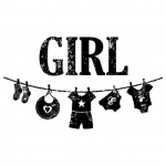 Tampon bois naissance fille - Girl