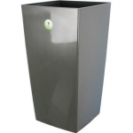 RIVIERA Pot de fleurs Nuance -Carr&eacute; - 29 x 29 x H 52 cm - 32.6 L - Gris paillet&eacute;