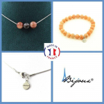 Pierres et Min&eacute;raux. Parure bijoux Bracelet Collier 3 Perles Pierre de soleil d'Afrique Taille personnalisable.