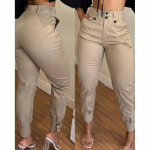 Mood naiste p&uuml;ksid Elegantne Seksikas kevadsuvi Khaki vabaaja pliiatsp&uuml;kste disain naiste p&uuml;ksid XS khaki