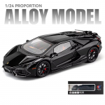 1:24 Lamborghini Revuelto sulamist skaalaga automudel Survevalatud metallist miniatuurne auto heli- ja valguskollektsioon kaunistused laste m&auml;nguasi auto kingitus must