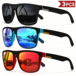 3PACK Klassikalised polariseeritud p&auml;ikeseprillid Meeste ruudukujulised vintage s&otilde;idup&auml;ikseprillid V&auml;rvilised grafiti peegli jalaraam Matkamine Kalastamine &Otilde;ues P&auml;ikeseprillid