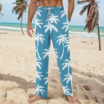 Meeste Hawaii Print Pehme kodu pidžaamap&uuml;ksid, n&ouml;&ouml;riga vabaaja dressip&uuml;ksid L must