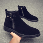 Meeste Briti stiilis seemisnahast Chelsea saapad - S&uuml;gis/Talv Ehtsast nahast sametvoodriga Martini saapad Size 43