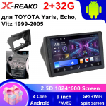 TOYOTA Yaris Echo Vitz 1999-2005 Autoraadio Android Autot&ouml;&ouml;stuse Multimeediapleier GPS-navigatsioon Carplay Puuteekraan Autostereo 4 core 2GB+32GB carplay