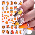 Water Transfer Nail Art Fruit Ice Cream Suvine kleebis Kook Manik&uuml;&uuml;r Decal Fashion