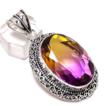 Natural Bi-Color Tourmaline 925 Sterling Silver Jewelry Pendant 2.25 l7g29