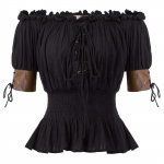 Keskaja Aristokraatlik R&otilde;ivas Naiste Vintage Pluus Retro Steampunk Top Viktoriaanlik Puhvvarrukas &Otilde;lgu Paljastavad S&auml;rgid Riided Naised S