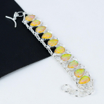 Kollane Triplettopaal V&auml;&auml;riskivi K&auml;sitsi valmistatud 925 Sterling H&otilde;be K&auml;ev&otilde;ru, Kollane Triplettopaal K&auml;ev&otilde;ru Naisele, Unisex K&auml;ev&otilde;ru, Kingitus Talle 8" kollane