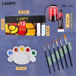 LANPO Akr&uuml;&uuml;lv&auml;rvid Klaasi/Tekstiili Pigmentide Komplekt 12/60ml 12/24/36 V&auml;rvi Tuubid Kunstnik Joonistamine Kangas &Otilde;li vesi V&auml;rv Kunstitarbed